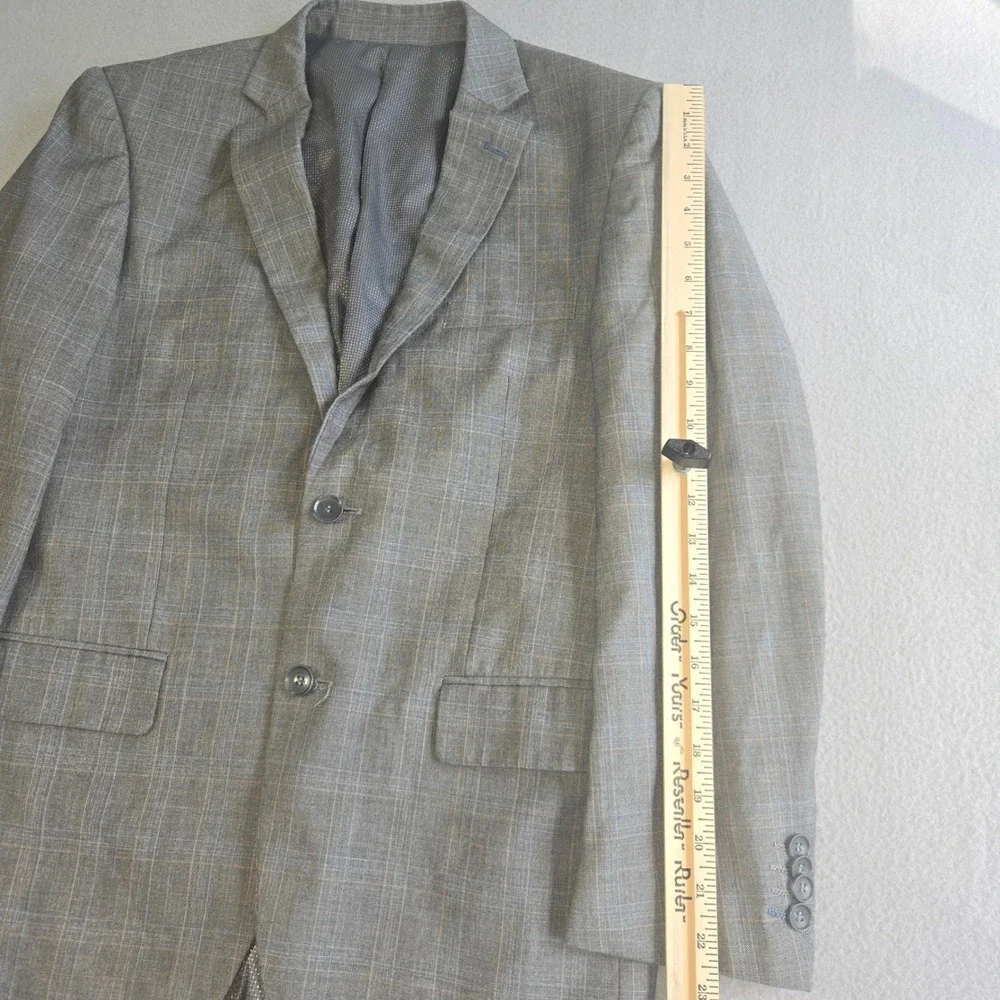 Bocaccio Uomo Blazer Mens 38S Grey Plaid Two Button Sport Coat Tailored Fit